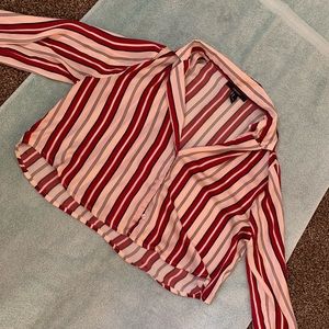 Striped long sleeve like crop top